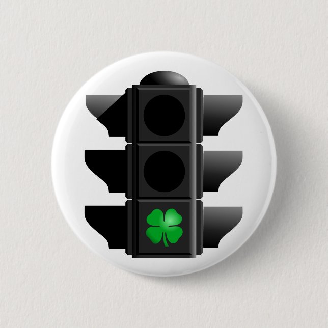 greenlight shamrock. 6 cm round badge (Front)