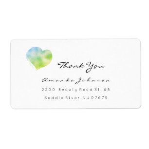 Greenly Green Blue Heart Brush Stroke Thank You