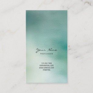 Greenly Green Grey Teal Cali Tropic Ombre Glass Business Card