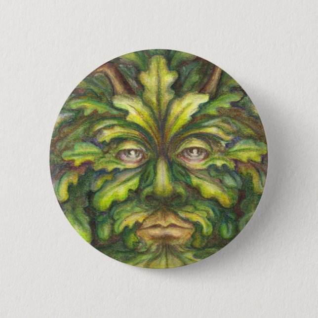 Greenman 6 Cm Round Badge (Front)