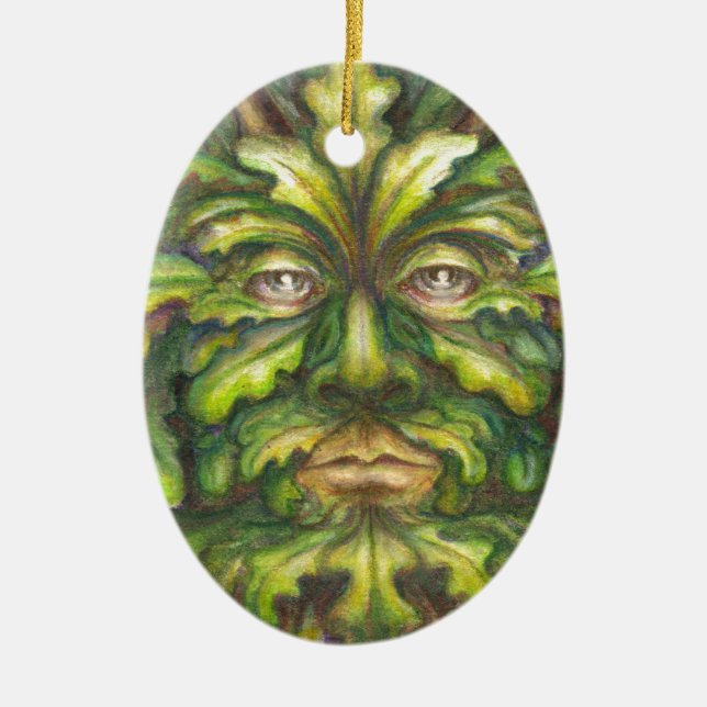 Greenman Ceramic Tree Decoration (Front)