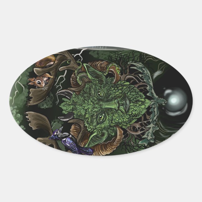 GreenMan Oval Sticker (Front)