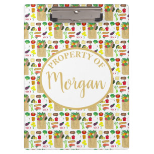 Greenmarket Grocery Shopping Fruit Vegetable Foods Clipboard