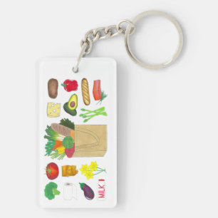 Greenmarket Grocery Shopping Fruit Vegetable Foods Key Ring