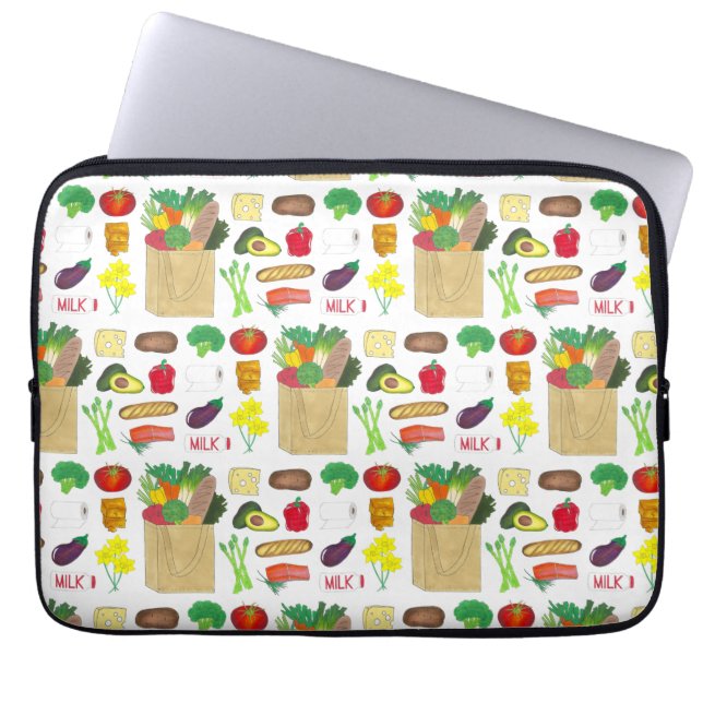 Greenmarket Grocery Shopping Fruit Vegetable Foods Laptop Sleeve (Front)