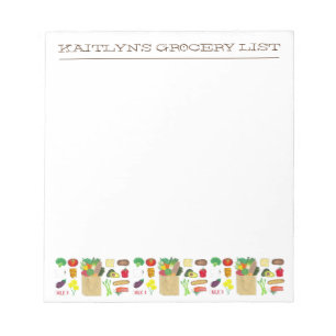 Greenmarket Grocery Shopping Fruit Vegetable Foods Notepad