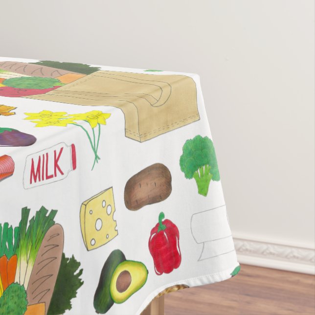 Greenmarket Grocery Shopping Fruit Vegetable Foods Tablecloth (In Situ)