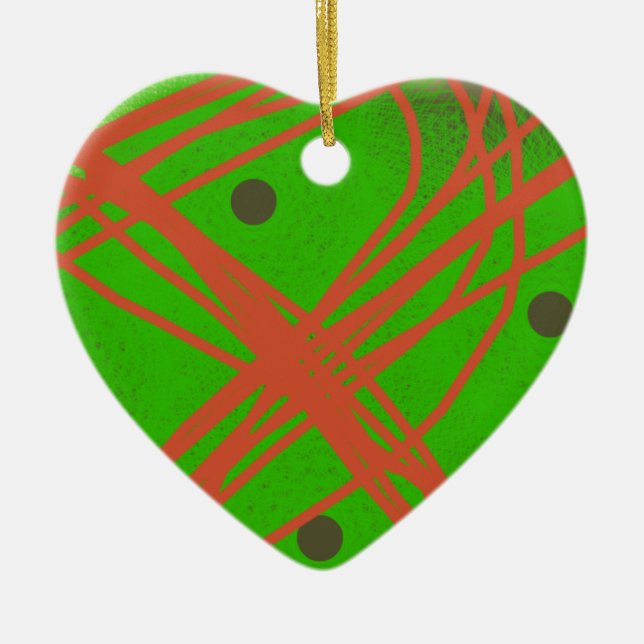 greennery abstract art ceramic ornament (Front)