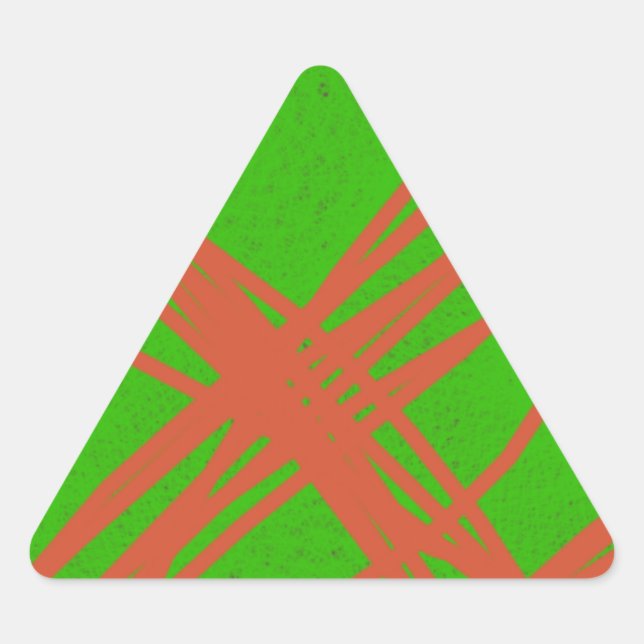 greennery abstract art triangle sticker (Front)