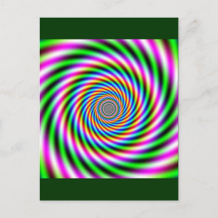 Greenpink Optical Illusion Postcard