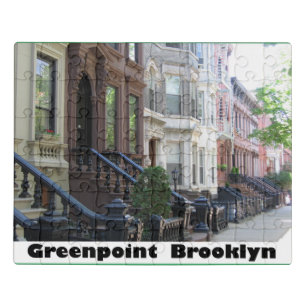 Greenpoint Brooklyn Brownstone Buildings Jigsaw Puzzle