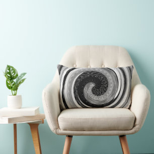 greens and blues abstract swirls modern design lumbar cushion