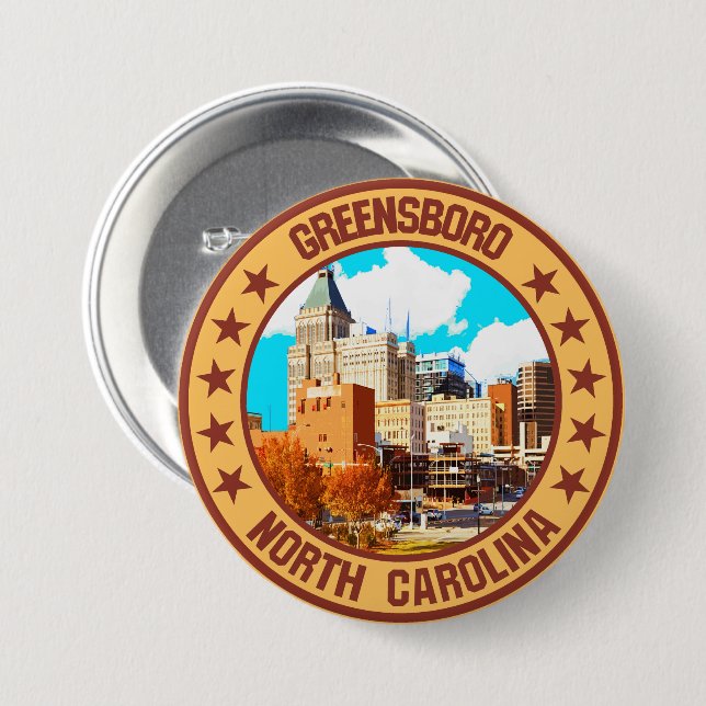 Greensboro 7.5 Cm Round Badge (Front & Back)