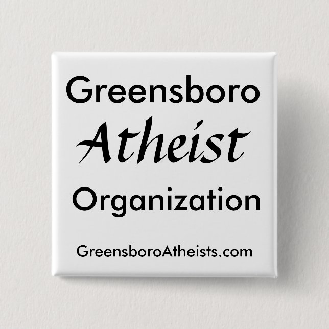 Greensboro, Atheist, Organisation, GreensboroAt... 15 Cm Square Badge (Front)