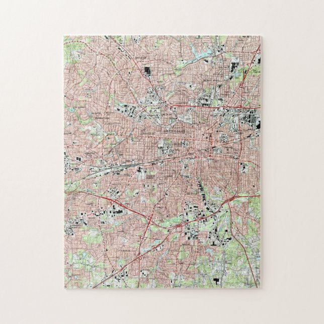 Greensboro North Carolina Map (1997) Jigsaw Puzzle (Vertical)