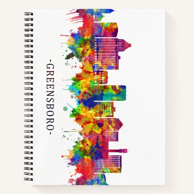 Greensboro North Carolina Skyline Notebook (Front)