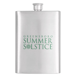 Greensboro Summer Solstice Simple Green Branding Hip Flask