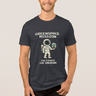 Greenspace Mission Pixel Art Astronaut T-Shirt   C Tri-Blend Shirt