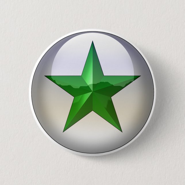 GreenStarJewel 6 Cm Round Badge (Front)
