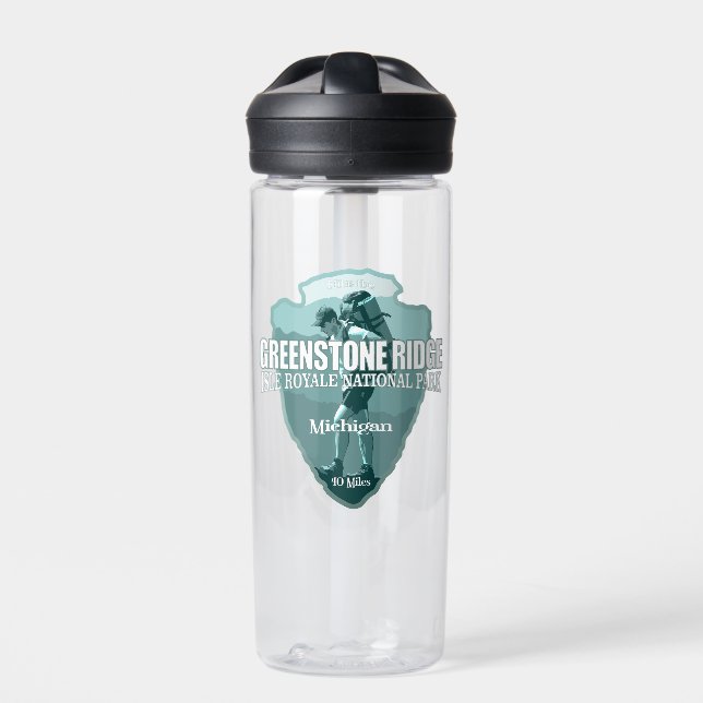 Greenstone Ridge Trail (arrowhead T) Water Bottle (Front)