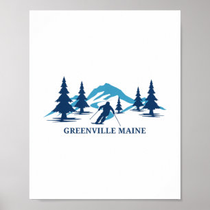 Greenville Maine Ski Resort Skiing Skier _1 Poster