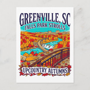 Greenville SC Falls Park Strolls Upcountry Autumns Postcard