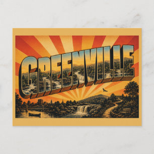 Greenville SC River Falls Mountain Art Postcard