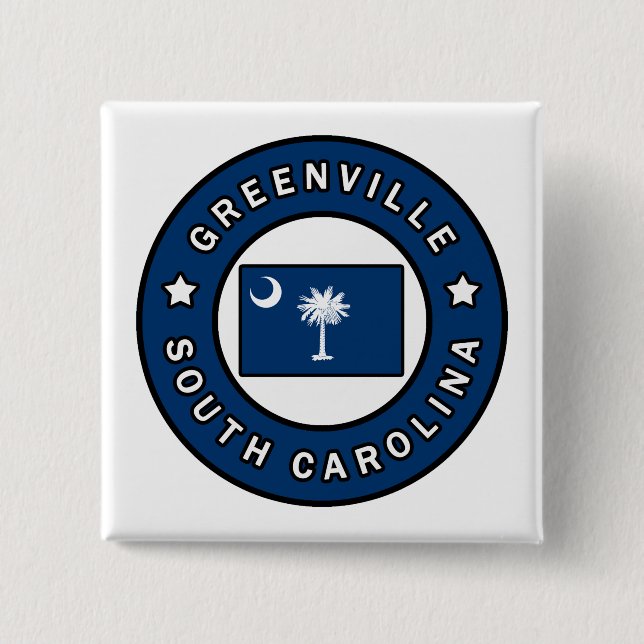 Greenville South Carolina 15 Cm Square Badge (Front)