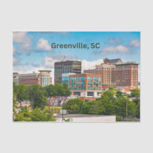 Greenville, South Carolina, Downtown Buildings Tissue Paper