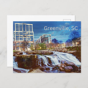 Greenville, South Carolina Downtown Reedy River Postcard