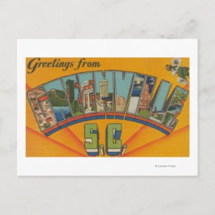 Greenville, South Carolina - Large Letter Scenes Postcard