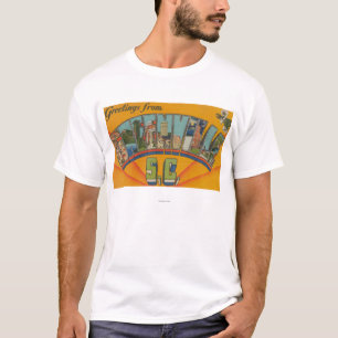 Greenville, South Carolina - Large Letter Scenes T-Shirt