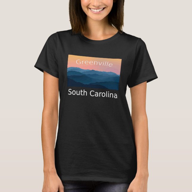 Greenville South Carolina Mountain sunset hometown T-Shirt (Front)