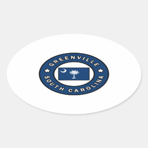 Greenville South Carolina Oval Sticker