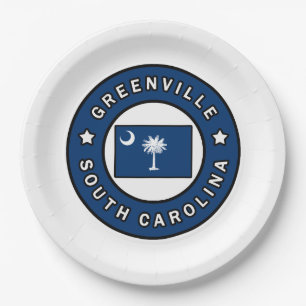 Greenville South Carolina Paper Plate