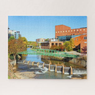 Greenville, South Carolina Reedy River Downtown Jigsaw Puzzle