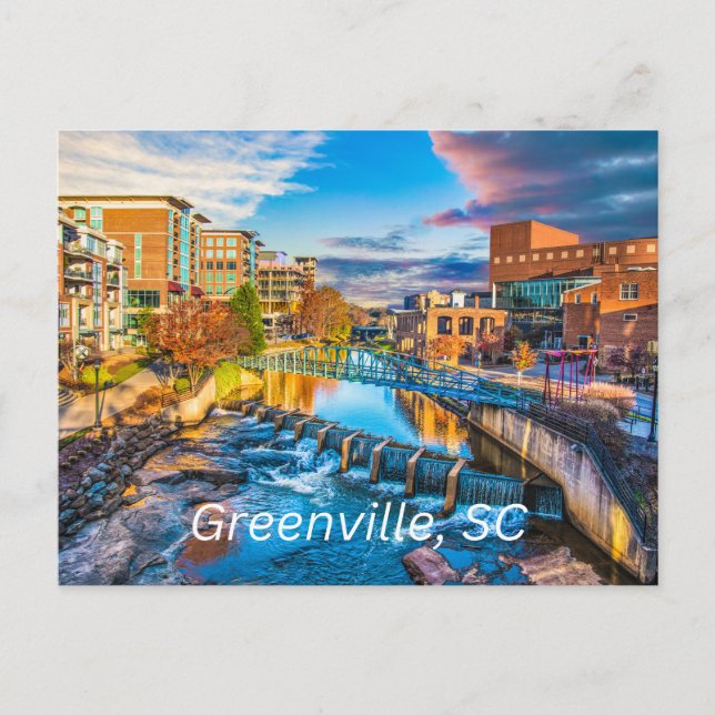 Greenville, South Carolina Reedy River, Downtown  Postcard (Front)