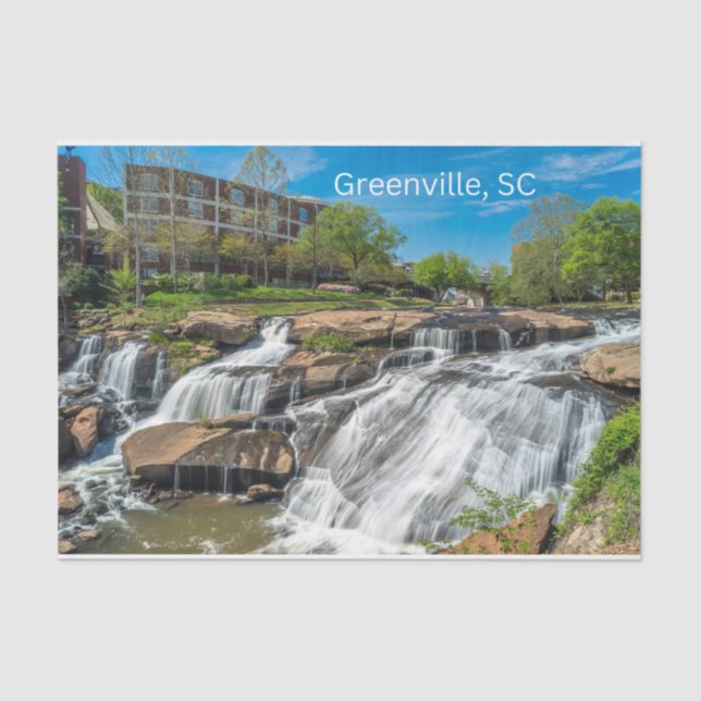Greenville, South Carolina Reedy River Falls Park Tissue Paper (Front)