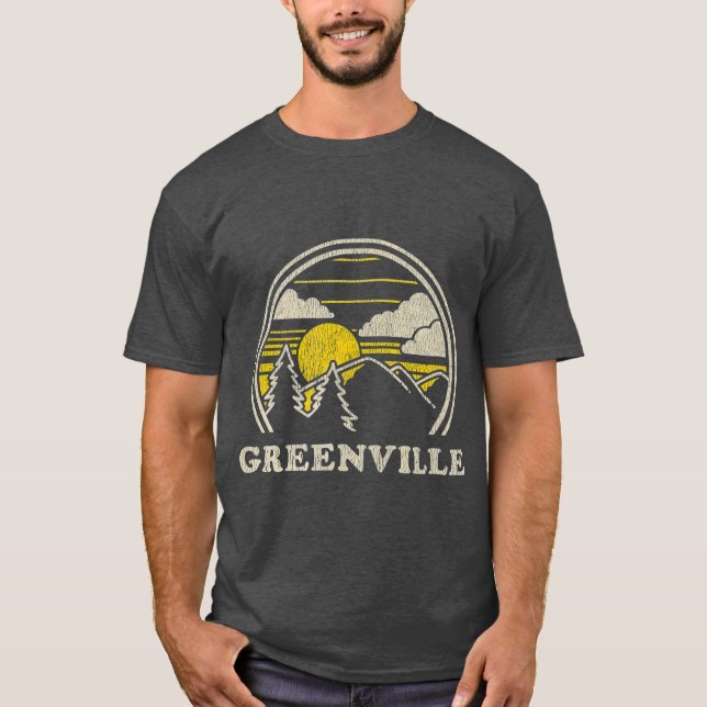 Greenville South Carolina SC  Vintage Hiking T-Shirt (Front)