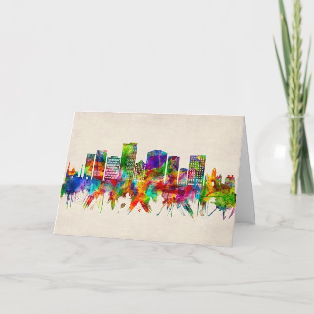 Greenville South Carolina Skyline Holiday Card (Front)