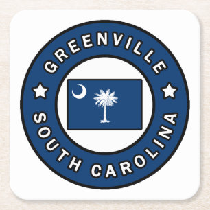 Greenville South Carolina Square Paper Coaster