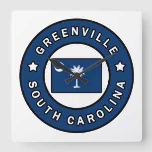 Greenville South Carolina Square Wall Clock