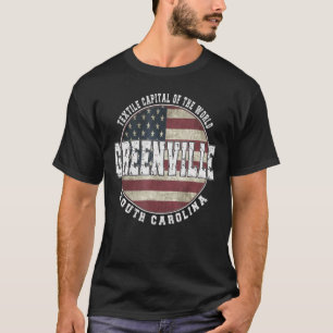 Greenville South Carolina Vintage American flag T-Shirt