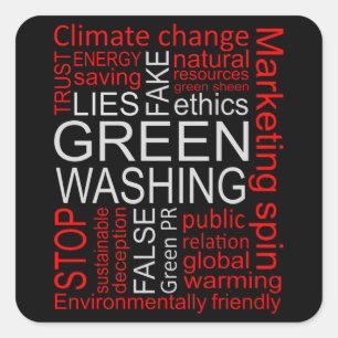 Greenwashing Fake Lies Deception Square Sticker