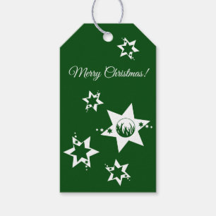 GreenWhite Stars Lawn Care Service Merry Christmas Gift Tags