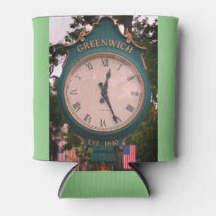 Greenwich Avenue Post Clock, Greenwich, CT Can Cooler