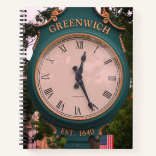 Greenwich Avenue Post Clock, Greenwich, CT Notebook