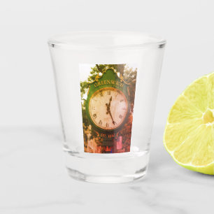 Greenwich Avenue Post Clock, Greenwich, CT Shot Glass