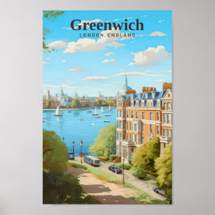 Greenwich London England Art Vintage Travel  Poster
