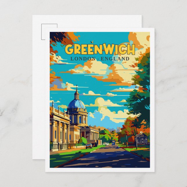 Greenwich London England vintage travel  Postcard (Front/Back)
